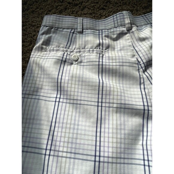 Men ’s PGA Tour PGA Plaid shorts 34 Pro Series Button shorts Purple - Picture 6 of 12
